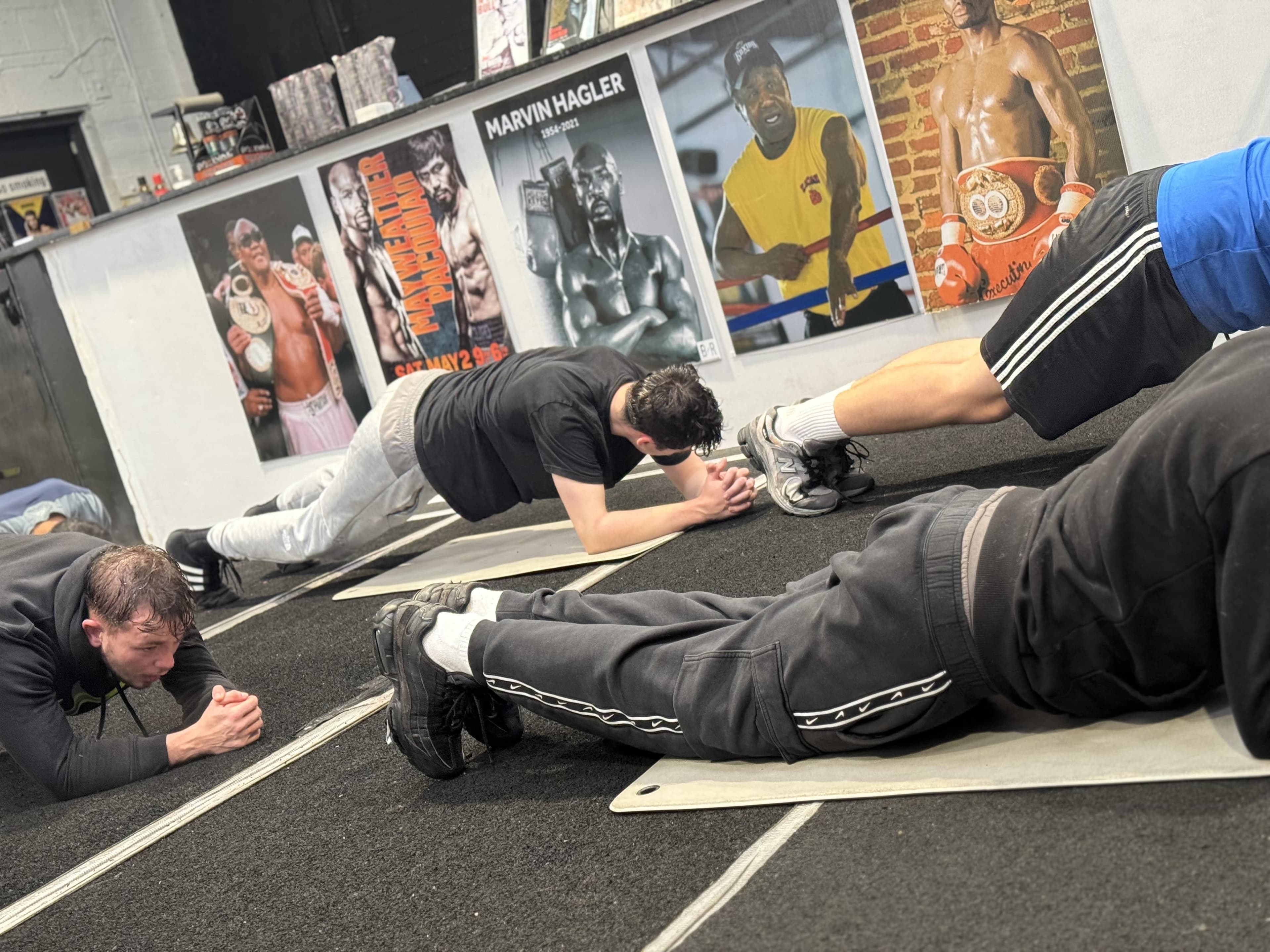 Class doing plank exercise 2